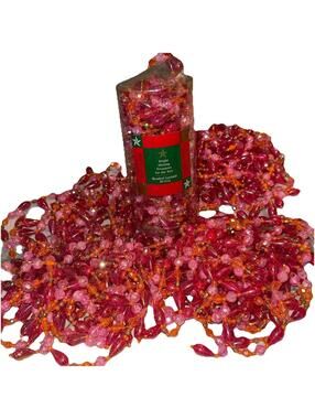 4x 20 Feet Of Lord & Taylor Beaded Garland Strand Pink Orange Boho Chic 7' Tree